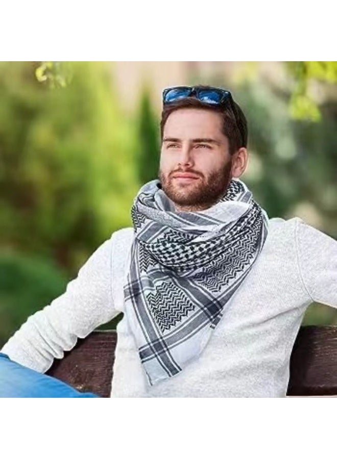 Men's Arafat rice knot tassel Arabic headscarf; women's Palestinian jacquard scarf with tassels; unisex scarf/headscarf. - Image 5